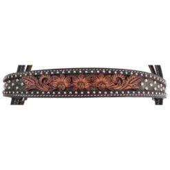 Circle Y Saddlery Dark Flash Arizona Flower Browband Headstall -Nrsworld 1008 12 SC 2