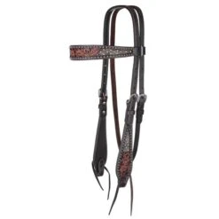 Circle Y Saddlery Dark Flash Arizona Flower Browband Headstall -Nrsworld 1008 12 SC pg 20234