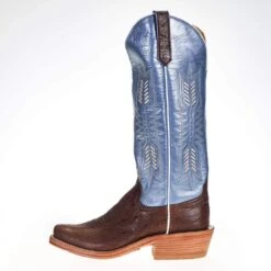 Rios Of Mercedes Women's Ride Ready KangoTobac Smooth Ostrich 15in. Blue Top Cowgirl Boot -Nrsworld 106141 2