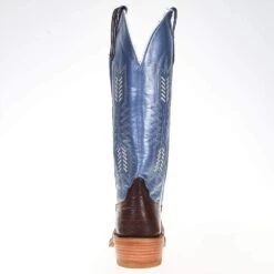 Rios Of Mercedes Women's Ride Ready KangoTobac Smooth Ostrich 15in. Blue Top Cowgirl Boot -Nrsworld 106141 3