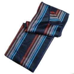 Hacienda Of Hope Alpaca Wool Navy Surfer Stripe Throw Blanket