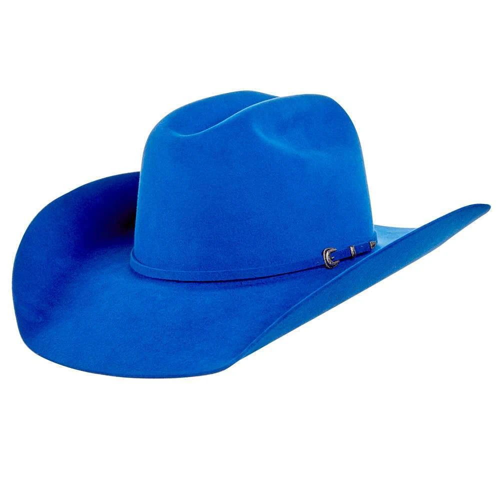 Rodeo King 7X Cobalt Blue 4in. Brim Open Crown Felt Cowboy Hat 1 Rodeo King 7X Cobalt Blue 4in. Brim Open Crown Felt Cowboy Hat