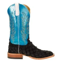 Anderson Bean Men's Matte Black Bass Boots 13in. Blue Luster Top Boot -Nrsworld 323501 4