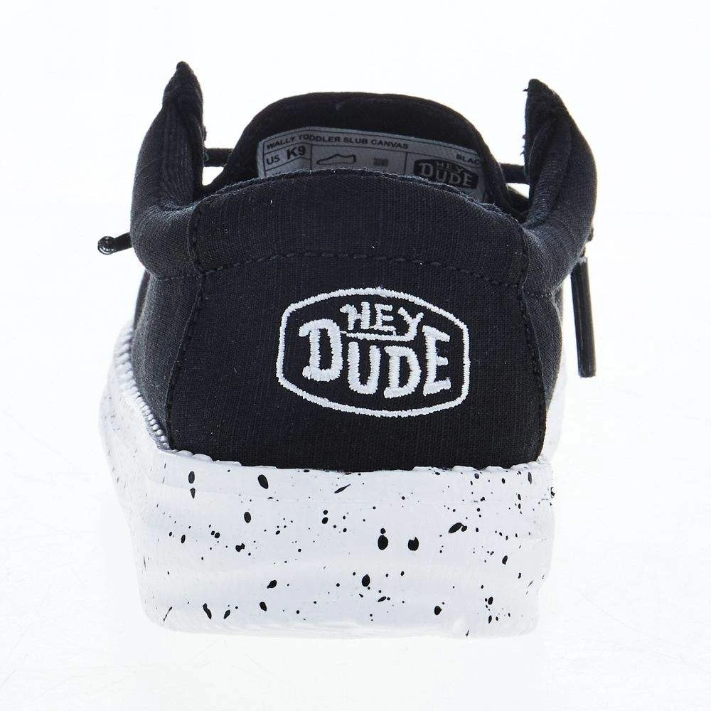 Heydude Toddler Hey Dude Wally Slub Black Canvas Casual Shoe 4 Heydude Toddler Hey Dude Wally Slub Black Canvas Casual Shoe - Image 4