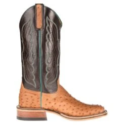 Anderson Bean NRS Ride Ready Women's Cognac Mad Dog Full Quill Ostrich Boots -Nrsworld 4076M 4