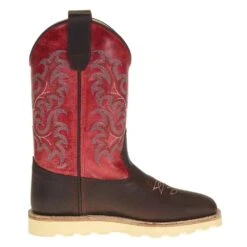 Old West Children's Brown Rugby Grenadine Red Boot -Nrsworld BCS1951 4