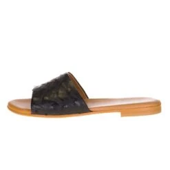 Agavesky Women's Agave Sky Black Full Quill Ostrich Sandal -Nrsworld BLK SANDAL 2