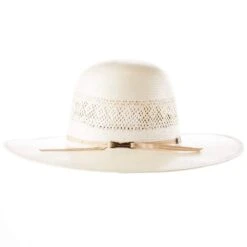 American Hats AHC JC4200 2 Cord Champagne Band 4 1/4in. Brim Open Crown Straw Cowboy Hat -Nrsworld JC4200S2CCHAMP42 2