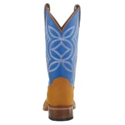 Justin Boots Women's Hayes Tan 11` Blue Square Toe Boot -Nrsworld JP2601 4