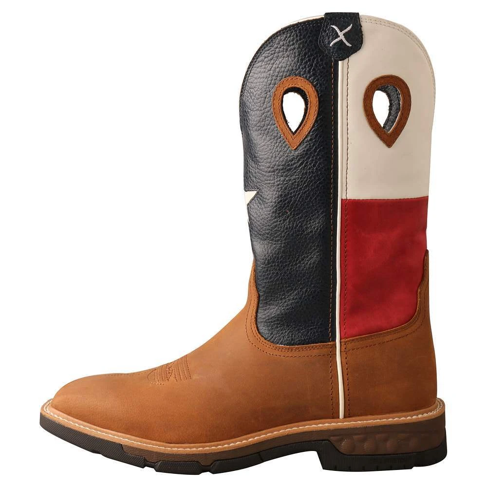 Twisted X Menin.s Light Brown 12in. Texas Flag Soft Toe Work Boot 3 Twisted X Menin.s Light Brown 12in. Texas Flag Soft Toe Work Boot - Image 3
