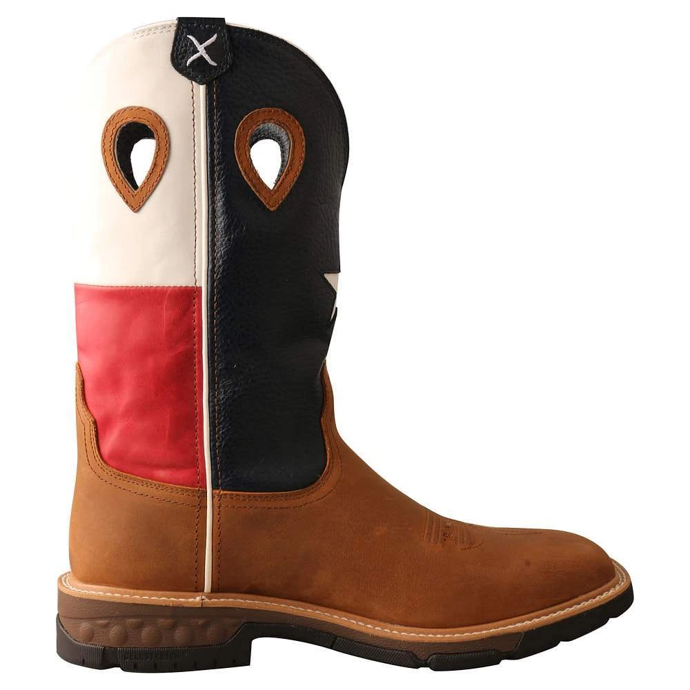 Twisted X Menin.s Light Brown 12in. Texas Flag Soft Toe Work Boot 5 Twisted X Menin.s Light Brown 12in. Texas Flag Soft Toe Work Boot - Image 5