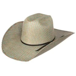 Rodeo King Turquoise Jute Open Crown 4-1/2in. Brim Straw Cowboy Hat -Nrsworld RK203 9