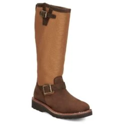 Justin Boots Women's Cottonwood Hickory Brown Square Toe 17in Tall Snake Boot -Nrsworld SN6914 02