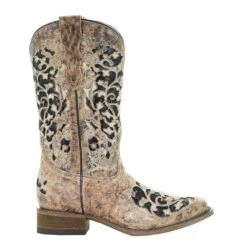 Corral Kids Bronze Black Glitter Inlay Cowboy Boot -Nrsworld T0042 4