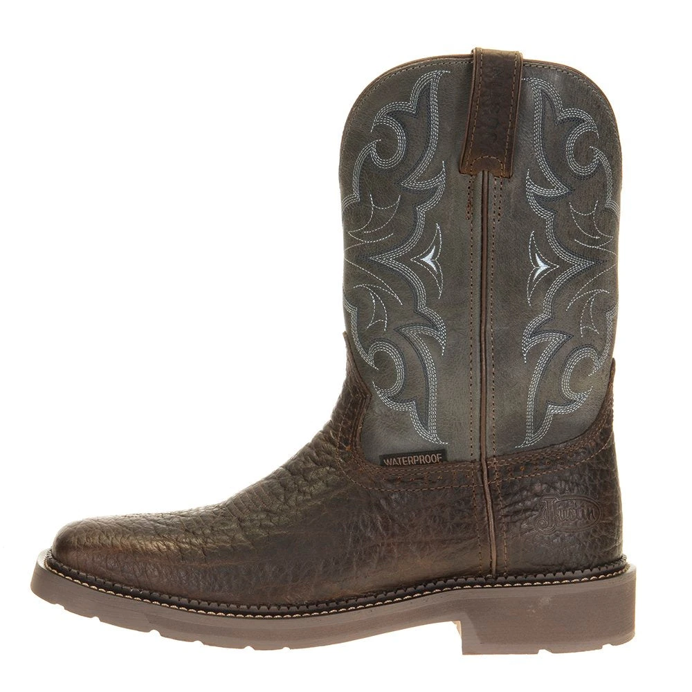 Justin Boots Men's Stampede H20 Amarillo 11in. Slate Embossed Top Soft Toe Work Boot 3 Justin Boots Men's Stampede H20 Amarillo 11in. Slate Embossed Top Soft Toe Work Boot - Image 3